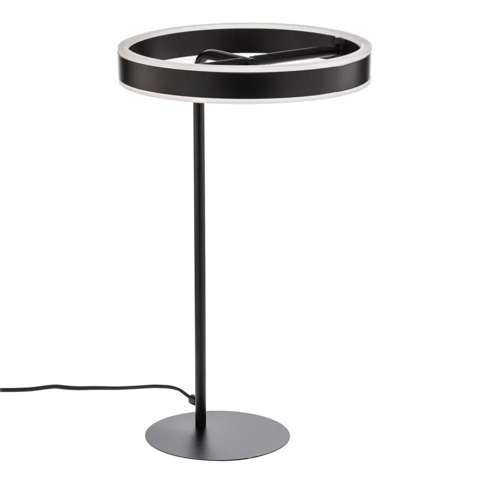 Lucande LED-bordlampe Yekta, sort, 59 cm, dæmpbar