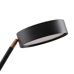 Lucande LED-buelampe Boga, sort, metal, dæmpbar