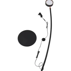 Lucande LED-buelampe Boga, sort, metal, dæmpbar