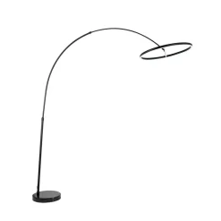 Lucande LED-buelampe Virvera, rund, sort, metal