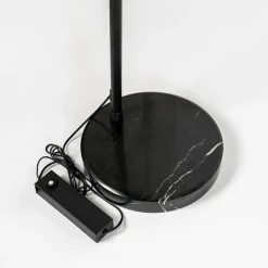 Lucande LED-buelampe Virvera, rund, sort, metal