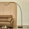 Lucande LED buelampe Yekta, sort, 183 cm, dæmpbar