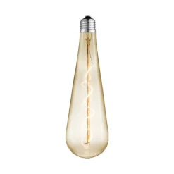 Lucande LED-dråbepære, E27 4W, ravfarvet, Ø 9 cm, 2700K