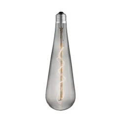 Lucande LED-dråbepære E27 4W, røgfarvet, Ø 9 cm, 1800K