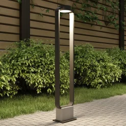 Lucande LED-gadelampe Belna, 100 cm, antracit, beton, IP65