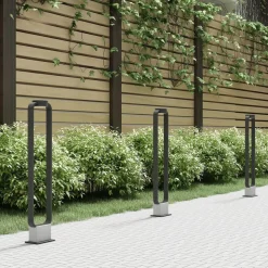 Lucande LED-gadelampe Belna, 100 cm, antracit, beton, IP65