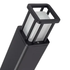 Lucande LED-gadelampe Dakil, sort, aluminium