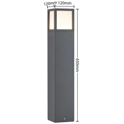 Lucande LED-gadelampe Dewari, 65 cm, mørkegrå, IP54