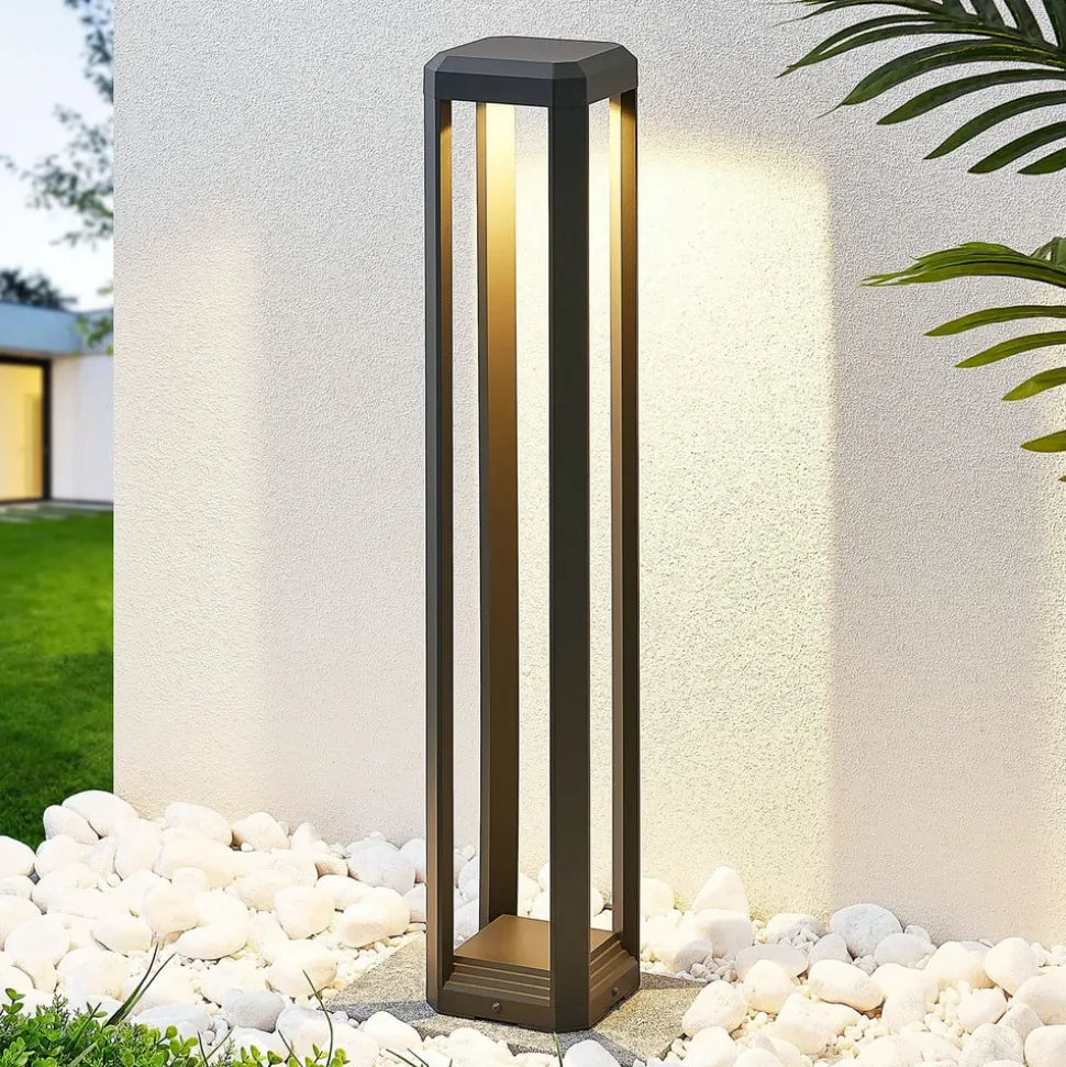 Lucande LED-gadelampe Fery, antracit, metal, 80 cm, IP65