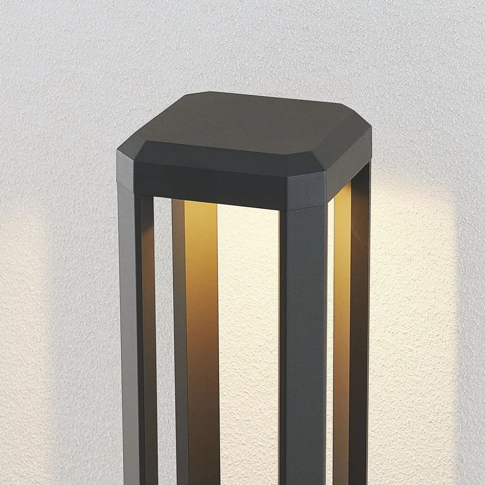 Lucande LED-gadelampe Fery, antracit, metal, 80 cm, IP65