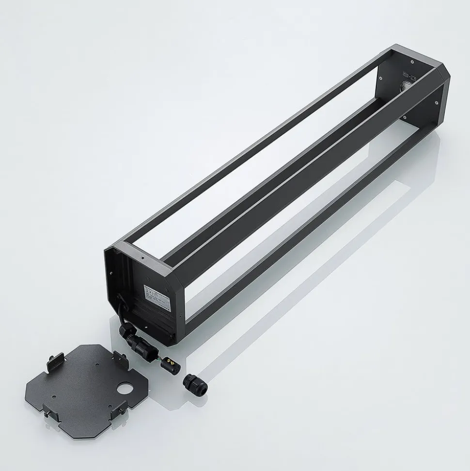 Lucande LED-gadelampe Fery, antracit, metal, 80 cm, IP65