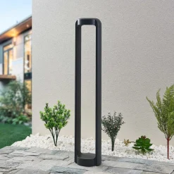 Lucande LED-gadelampe Habsa, 80 cm, antracit, metal