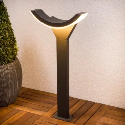 Lucande LED-gadelampe Halv, 60 cm, antracit, metal, IP54