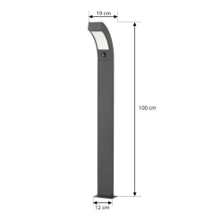 Lucande LED-gadelampe Lennik, sensor, 100 cm, antracit