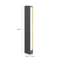 Lucande LED-gadelampe Lirka, 2 lyskilder, grå, metal, 60 cm