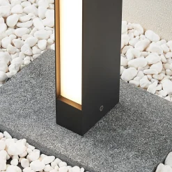 Lucande LED-gadelampe Lirka, mørkegrå, metal, 60 cm