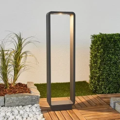 Lucande LED-gadelampe Ninon, 80 cm, antracit, metal