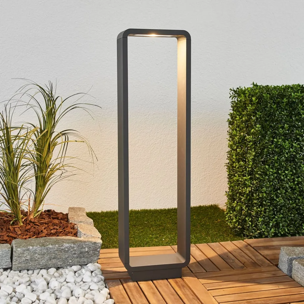 Lucande LED-gadelampe Ninon, 80 cm, antracit, metal