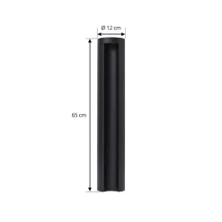 Lucande LED-gadelampe Raiku, sort, aluminium, 65 cm