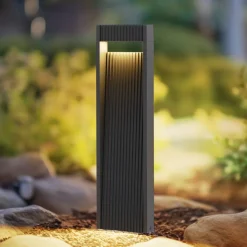 Lucande LED-gadelampe Tavion, 60 cm, antracit, IP65