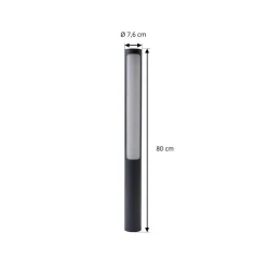 Lucande LED-gadelampe Tuberia, antracit, metal, 80 cm