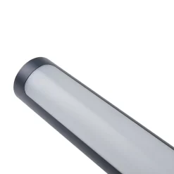 Lucande LED-gadelampe Tuberia, antracit, metal, 80 cm
