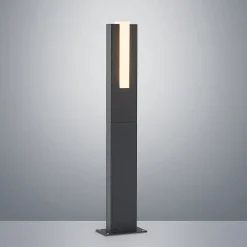 Lucande LED-gadelampe Virgalia, 65 cm, IP65, antracit