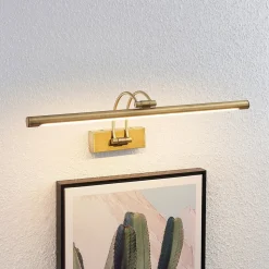 Lucande LED-gallerilampe Dimitrij, buet, messing, metal
