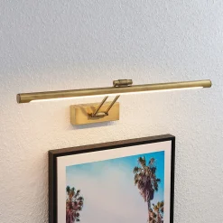 Lucande LED-gallerilampe Dimitrij, messing, metal, 54 cm