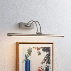 Lucande LED-gallerilampe Dimitrij, nikkel, metal, 54 cm