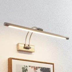 Lucande LED-gallerilampe Dimitrij, nikkel, metal, 54 cm