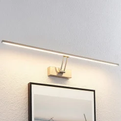 Lucande LED-gallerilampe Thibaud, 84 cm, nikkel, aluminium