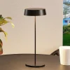 Lucande LED genopladelig bordlampe Tibia, sort, aluminium, USB, IP54