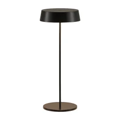Lucande LED genopladelig bordlampe Tibia, sort, aluminium, USB, IP54