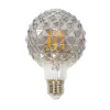 Lucande LED-globepære G95, E27 3,8W, 1800K, struktur, røgfarvet