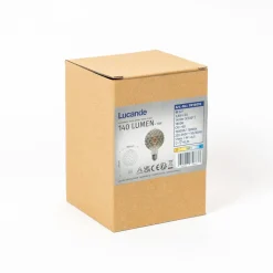 Lucande LED-globepære G95, E27 3,8W, 1800K, struktur, røgfarvet