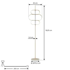 Lucande LED-gulvlampe Audrina, beige, metal, dæmpbar