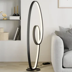 Lucande LED-gulvlampe Bronwyn, 122 cm, antracit, aluminium