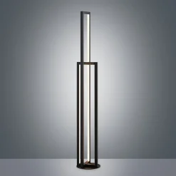 Lucande LED-gulvlampe Hylda, 123 cm, sort, aluminium