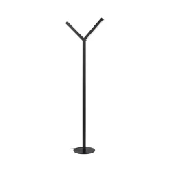 Lucande LED-gulvlampe Ilian, sort, metal, CCT, dæmpbar