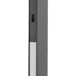 Lucande LED-gulvlampe Linija, sort, højde 110 cm, sensor