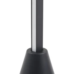 Lucande LED-gulvlampe Linija, sort, højde 110 cm, sensor