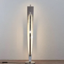 Lucande LED-gulvlampe Marija, sølv, dæmpbar, 140 cm