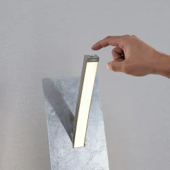 Lucande LED-gulvlampe Marija, sølv, dæmpbar, 140 cm