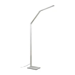 Lucande LED-gulvlampe Nicano, grå, metal, CCT, 125 cm