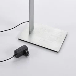 Lucande LED-gulvlampe Nicano, grå, metal, CCT, 125 cm