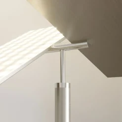 Lucande LED-gulvlampe Parthena, nikkel, metal, 180 cm