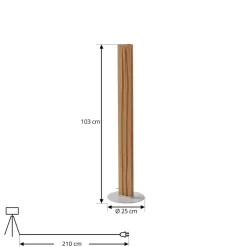 Lucande LED-gulvlampe Silja, 101 cm, træ, resin, 3000K