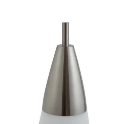Lucande LED-gulvlampe Tarell, hvid/nikkel, 146 cm, dæmpbar