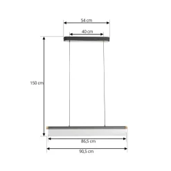 Lucande LED-hængelampe Alania, transparent, metal, 86,5 cm